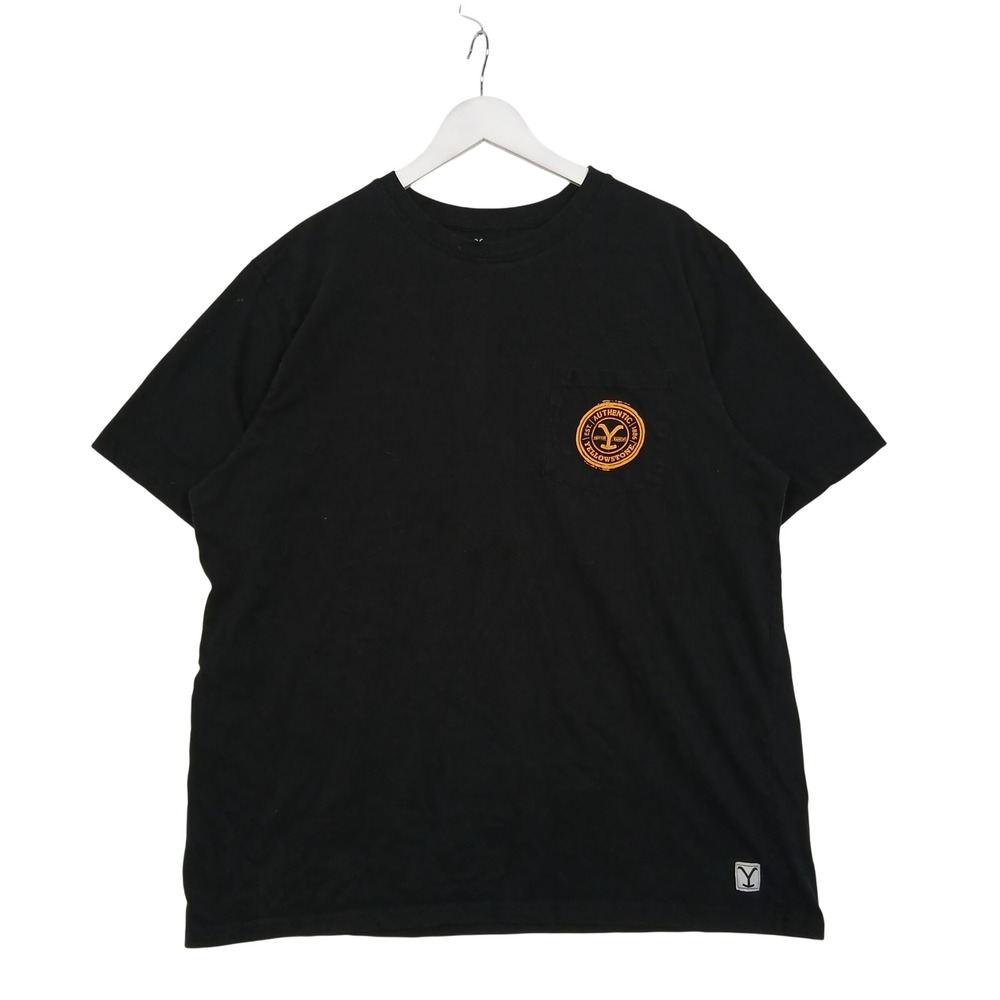 Yellowstone Dutton Ranch Pocket T-Shirt Mens XXL Black Graphic Tee Short Sleeve